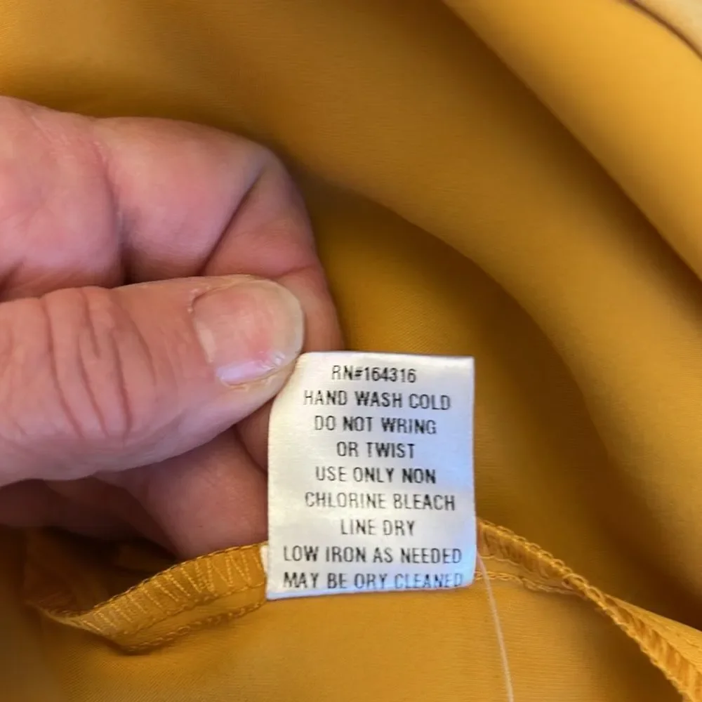 Mimosa gold long sleeve button front blouse Size S NWOT